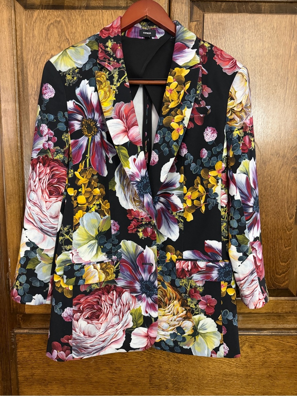 Express Black oversized Floral Blazer